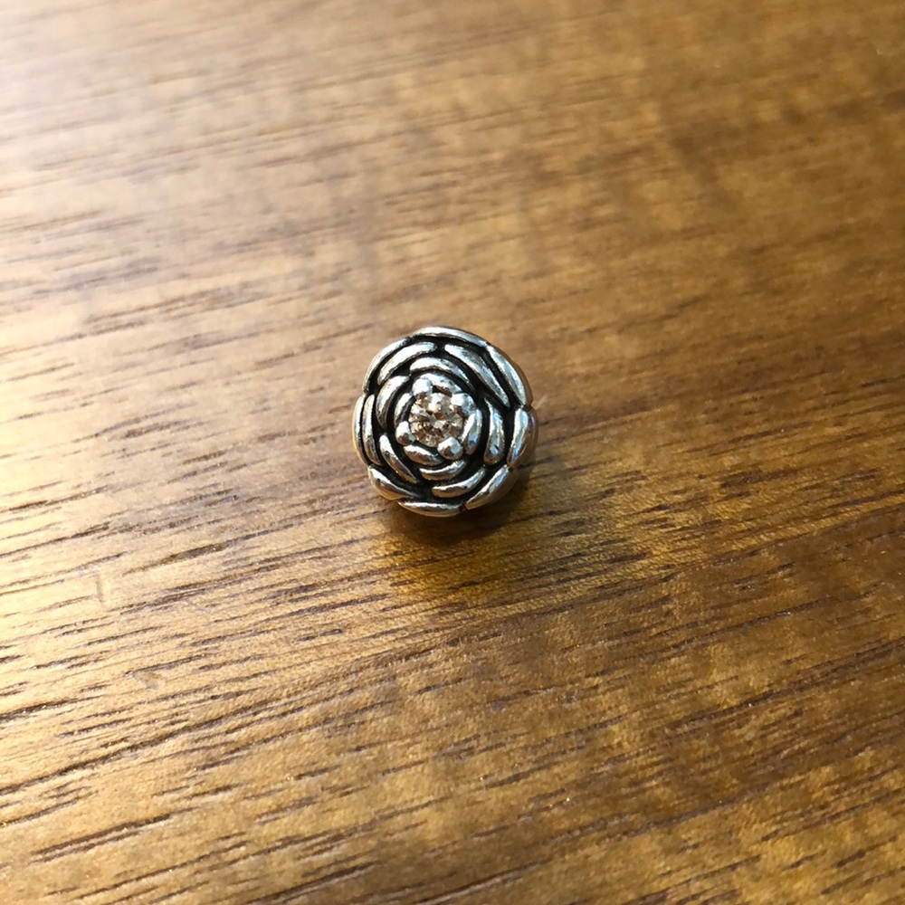 Pandora Champagne Blooming Rose Charm